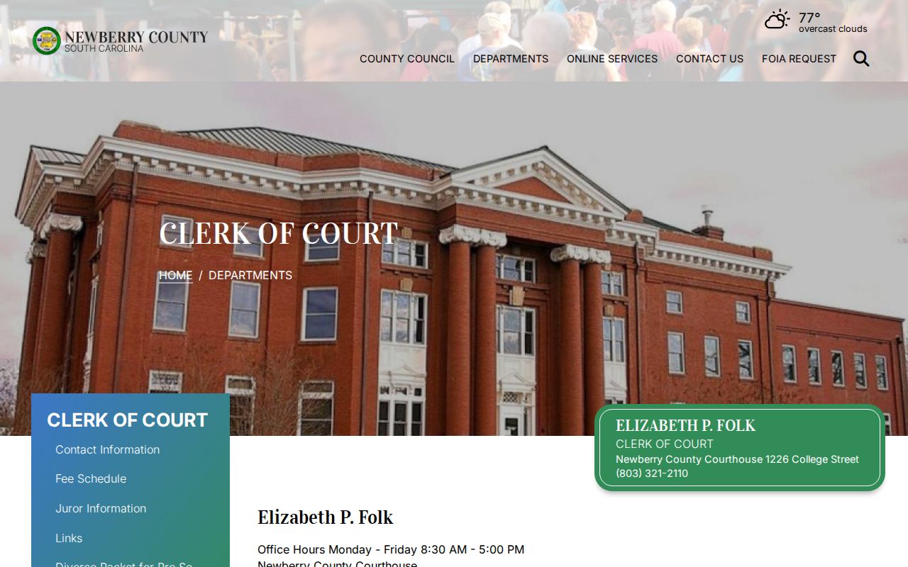 Newberry County court records for released inmate case dispositions